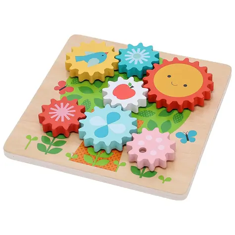 Petit Collage Puzzle ozubená kolečka stromeček / od 18 měsíců