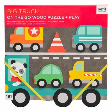 Petit Collage Robustní dřevěné puzzle Big Truck / od 18 měsíců
