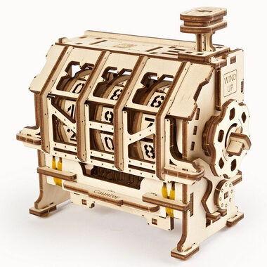 Ugears 3D dřevěné mechanické puzzle STEM klikací počítadlo / od 14 let / 157 dílků / Obtížnost: nízká