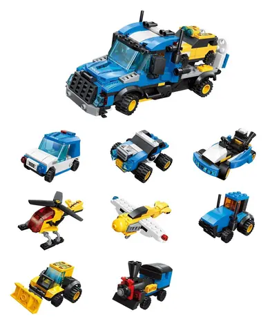 Qman City Tow truck 1809 komplet 8v1 / Stavebnice / od 6 let