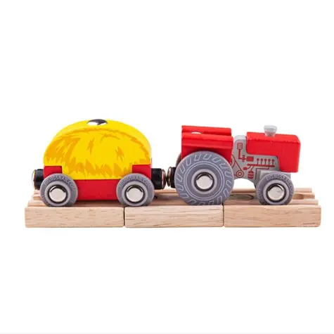 Bigjigs Rail Červený traktor s valníkem / od 3 let