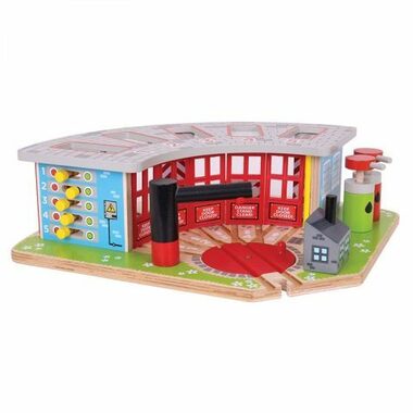 Bigjigs Rail Exkluzivní depo pro 5 vláčků / od 3 let