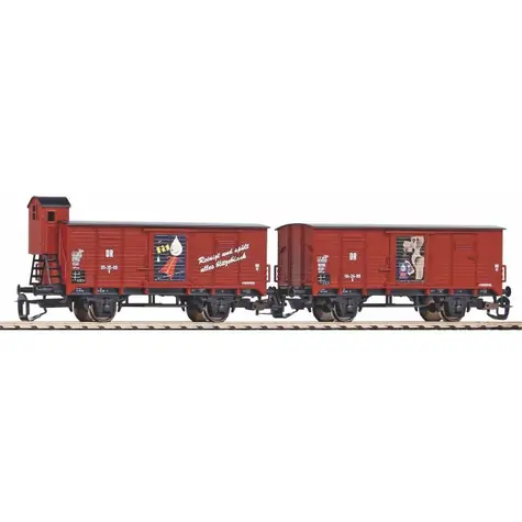 Piko 47032 Sada 2 krytých vagónů G02 „Fit“ DR III / Měřítko:TT (1:120) / Rádius: 287 mm / 14 let 