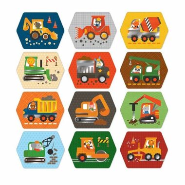 Petit Collage Pexeso stavební stroje / od 3 let