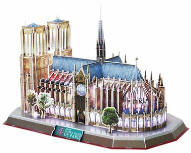 CubicFun 3D puzzle Katedrála Notre Dame - LED / 149 dílů / 39.5 x 22 x 28 cm / od 8 let