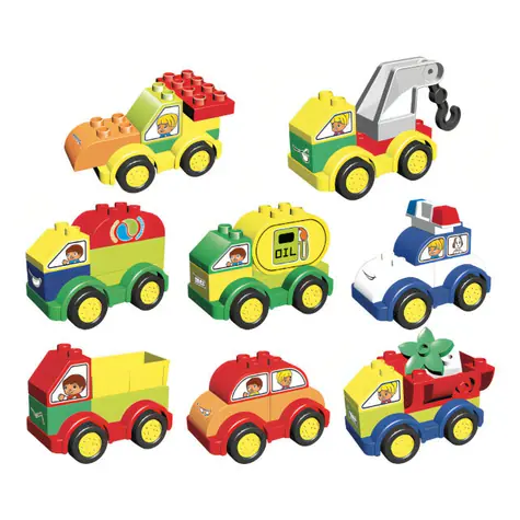 L-W Toys Junior kostky Auta / LEGO- kompatibilní / 62 dílků 