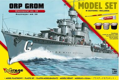 Mirage Hobby 840093 ORP 'GROM' wz.38 Polský torpédoborec z 2. světové války - SET / Plastikový model / 1:400