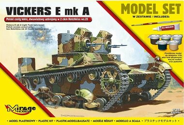 Mirage Hobby 835099 VICKERS E mk Polský lehký tank (dvě věže) / Plastikový model / 1:35
