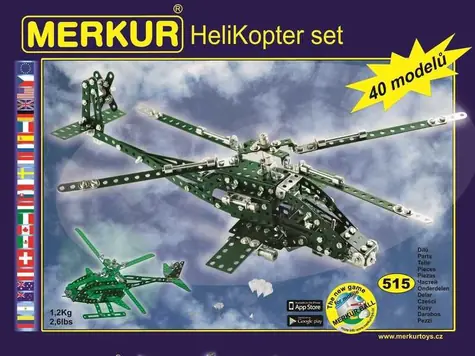 Merkur Helikopter Set / 515 dílů / 40 modelů / od 6 let
