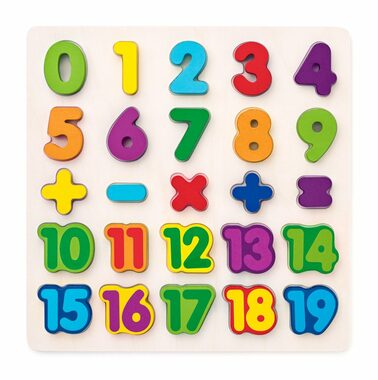 Woody Puzzle - číslice na desce / od 3 let