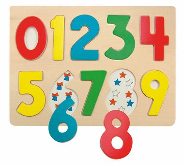 Woody Puzzle na desce ´´Číslice s beruškami´´ / od 3 let