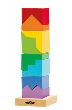 Woody Skládací věž barevná - hlavolam / od 2 let