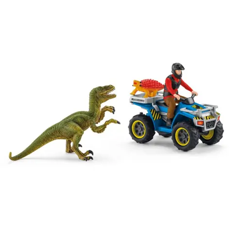Schleich Dinosaurs 14333 Útěk před Velociraptorem na čtyřkolce / od 4 let