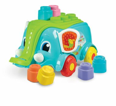 Clementoni Clemmy baby - Vozík slon s kostkami / od 10 měsíců