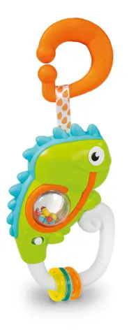 Clementoni Elektronické chrastítko s úchytem - Chameleon / od 3 měsíců