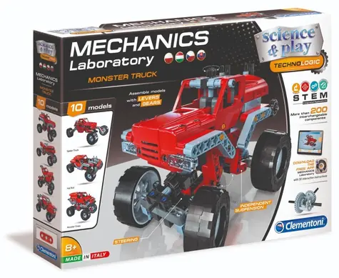 Clementoni Science&Play Mechanics: Monster truck - 10 modelů / 200 dílků / od 8 let