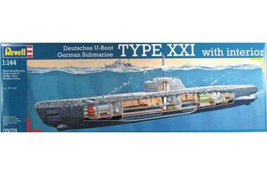 Revell German U-Boot Typ XXI / Plastikový model / 1:144 / Počet dílků 163 / Doporučený věk: od 12 let
