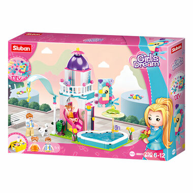Sluban Girls Dream M38-B0971 Domek se skluzavkou do bazénu / LEGO - kompatibilní / Počet figurek|dílků: 2|230 / od 6 let