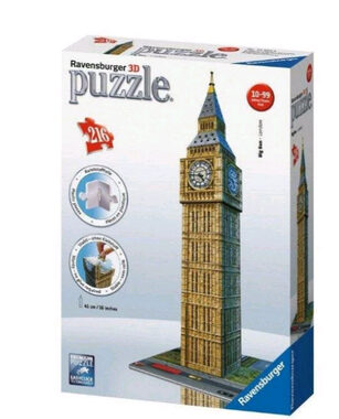 CubicFun Puzzle 3D Big Ben / 47 dílů / 9 x 9 x 38,5 cm / Obtížnost: 4