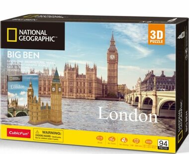 CubicFun Puzzle 3D National Geographic: London - Big Ben / 94 dílů / 25.7x20.9x29.2cm