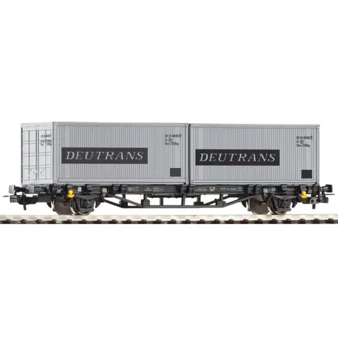 Piko 57747 Plošinový vagón Lgs579 2x20ft kontejnér Deutrans DR IV / Měřítko:H0 (1:87) / Délka: 157 mm / Rádius: 358 mm