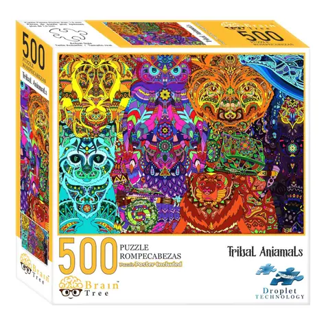 Brain Tree Puzzle Kmenová zvířata - 500 dílků / od 14 let