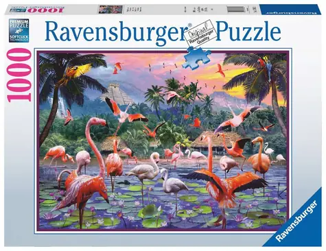 Ravensburger Růžoví plameňáci / 1000 dílků / od 12 let