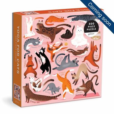 Galison Puzzle Jóga pro kočky / 500 dílků / od 8 let