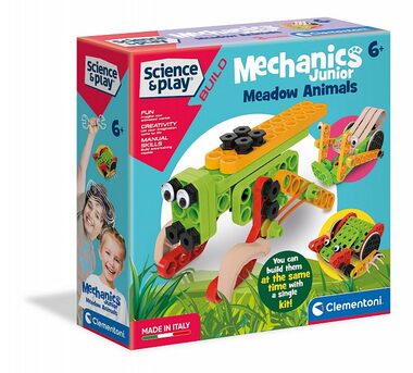 Clementoni Mechanická laboratoř Junior - Luční zvířata / 130 dílků / od 6 let