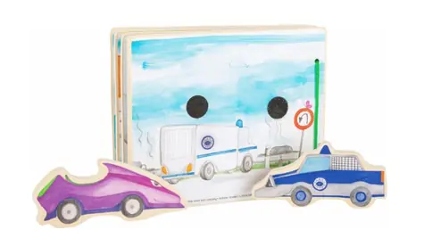 Small Foot Dřevěná knížka policie / od 12 měsíců