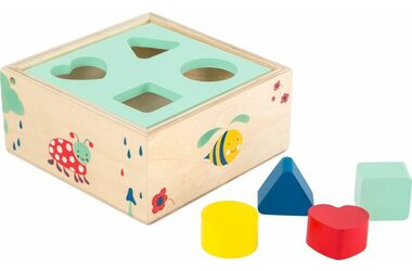 Small Foot Motorické hračky lesní krabička vkládání tvarů / od 12 měsíců