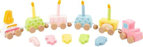 Small Foot Dřevěný narozeninový vlak s čísly / od 12 měsíců