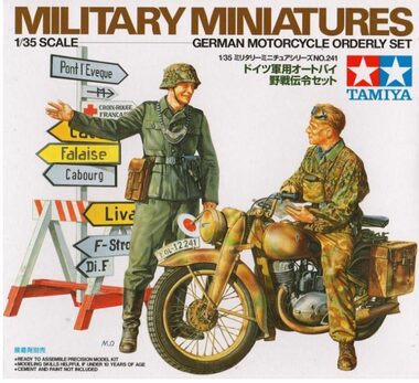 TAMIYA 35241 German Motorcycle Orderly Set / Plastikový model / 1:35 / Počet dílků: 50