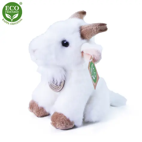 RAPPA Plyšová koza sedící 16 cm / ECO-FRIENDLY / od 0 měsíců