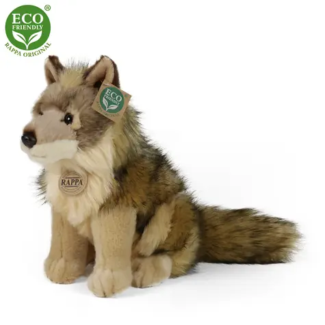 RAPPA Plyšový kojot/vlk sedící 24 cm / ECO-FRIENDLY / od 0 měsíců