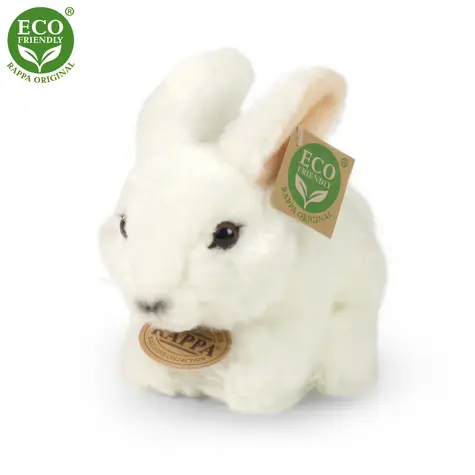 RAPPA Plyšový králík bílý 16 cm / ECO-FRIENDLY / od 0 měsíců