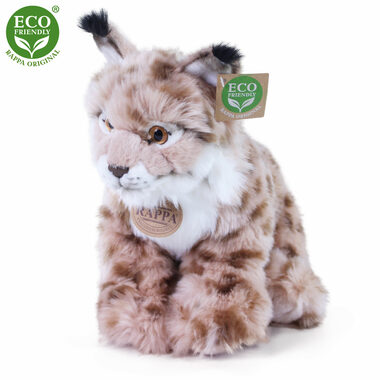 RAPPA Plyšový rys sedící 27 cm / ECO-FRIENDLY / od 0 měsíců