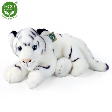 RAPPA Plyšový tygr bílý ležící 36 cm / ECO-FRIENDLY / od 0 měsíců