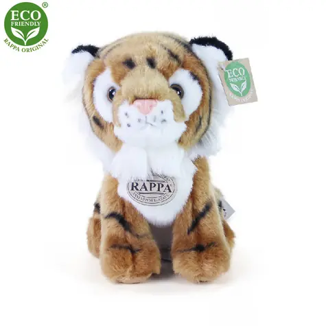 RAPPA Plyšový tygr sedící 18 cm / ECO-FRIENDLY / od 0 měsíců