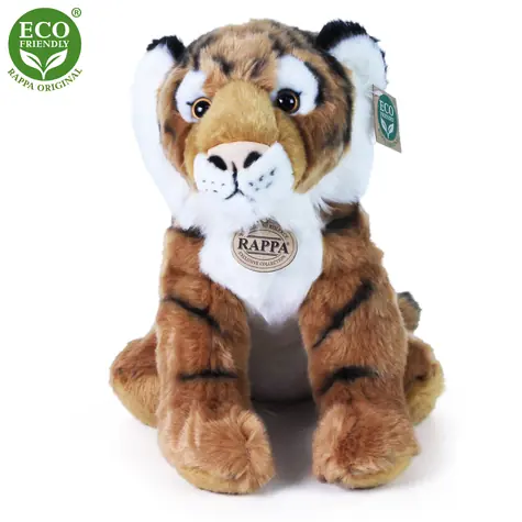 RAPPA Plyšový tygr sedící 30 cm / ECO-FRIENDLY / od 0 měsíců
