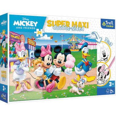 Trefl Primo - Puzzle - Oboustranné puzzle Mickey Mouse: Na pouti SUPER MAXI / 24 dílků / 60 x 40 cm / věk 3+
