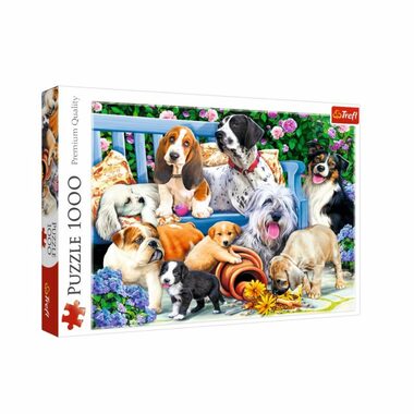 Trefl - Puzzle -  Psi v zahradě / 1000 dílků / 68.3 x 48 cm / věk 12+