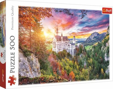 Trefl - Puzzle - Pohled na zámek Neuschwanstein  Německo / 500 dílků / 48 x 34 cm / věk 10+