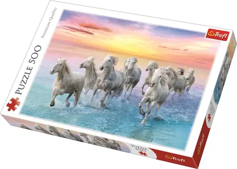 Trefl - Puzzle - Stádo běžících běloušů / 500 dílků / 48 x 34 cm / věk 10+