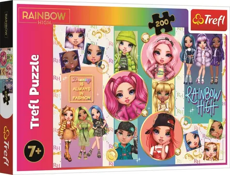 Trefl - Puzzle - Rainbow High: Přátelství / 200 dílků / 48 x 34 cm / věk 7+