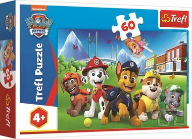 Trefl - Puzzle - Tlapková patrola na trávníku / 60 dílků / 33 x 22 cm / věk 4+