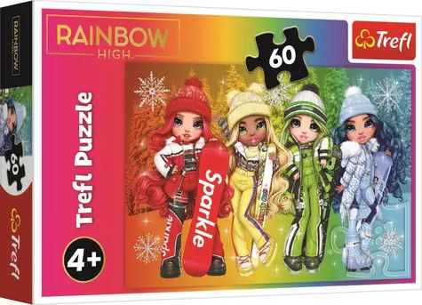 Trefl - Puzzle - Rainbow High: Veselé panenky / 60 dílků / 33 x 22 cm / věk 4+