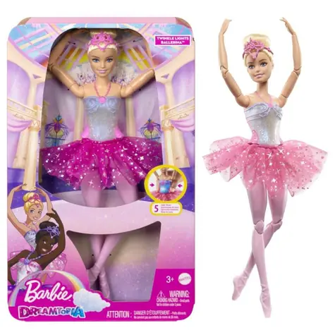 Mattel HLC25 Barbie Dreamtopia - Svítící magická baletka s růžovou sukní / od 3 let