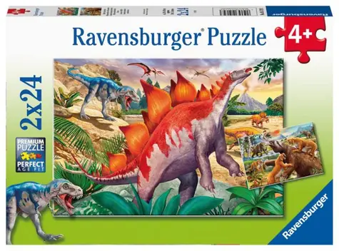 Ravensburger - Puzzle - Svět dinosaurů - 2x24 dílků / od 4 let