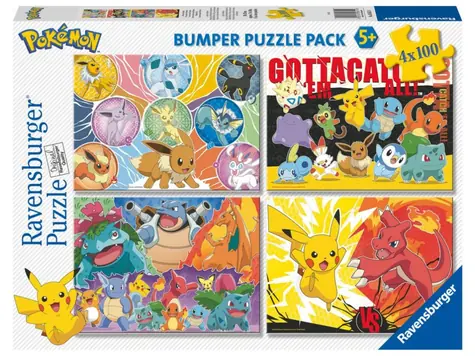 Ravensburger - Puzzle - Pokémon - 4x100 dílků / od 5 let
